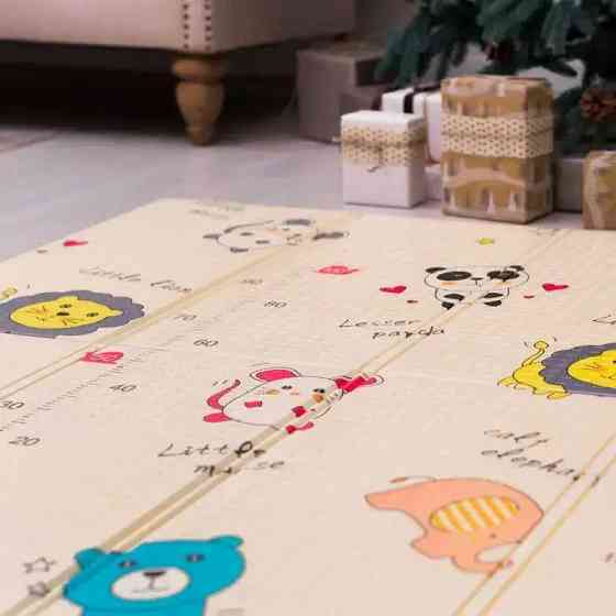 Дитячий ігровий двосторонній килимок Слонік та Звірі 200х180х0.8см Київ