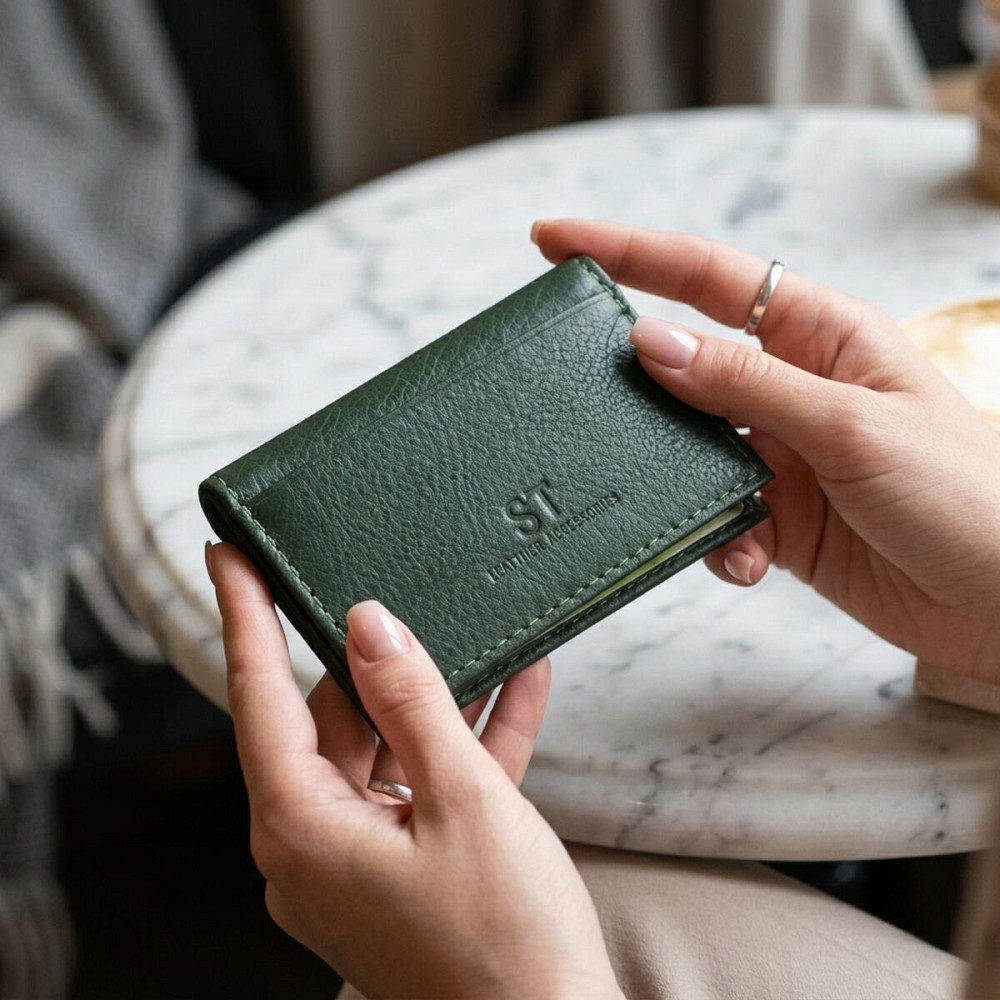 Візитниця-книжка ST Leather 19215 Зелена Київ - фото 12