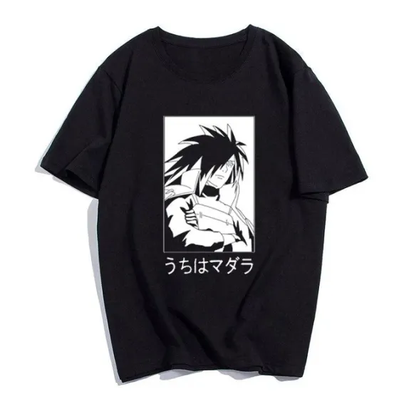 Футболка мужская с аниме принтом Наруто Мадара Размер оверсайз (S/M/L) Черный AnimeT00027 Днепр