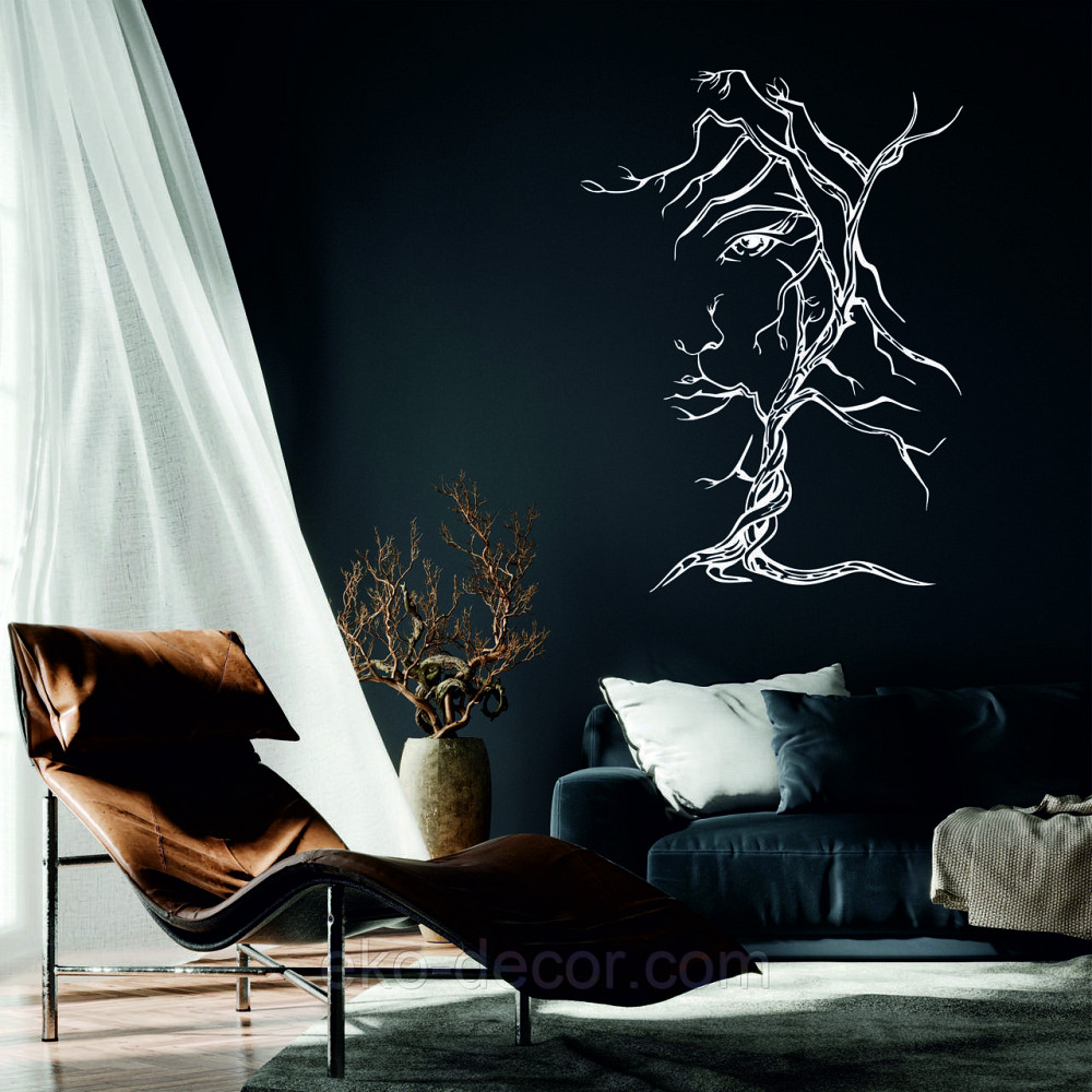 Декоративне настінне Панно «Дерево обличчя» Декор на стіну 110*80 см, Білий Київ - фото 1