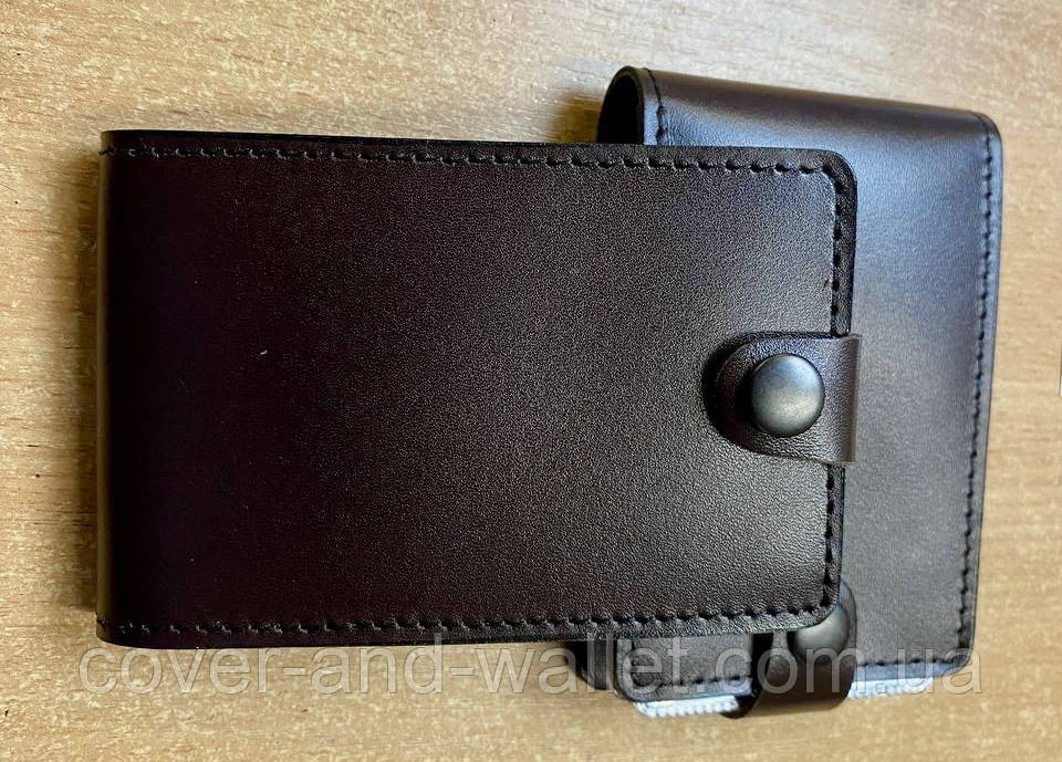 Стильна маленька візитниця ручної роботи з натуральної шкіри Grande Pelle Київ - фото 3