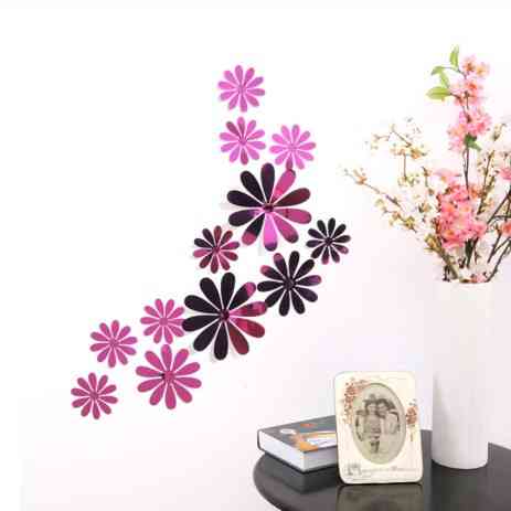 Набор фиолетовых зеркальных цветков - в наборе 12шт. Киев