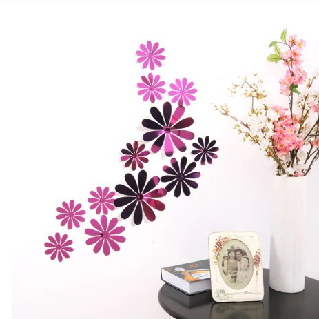 Набор фиолетовых зеркальных цветков - в наборе 12шт. Киев - изображение 2