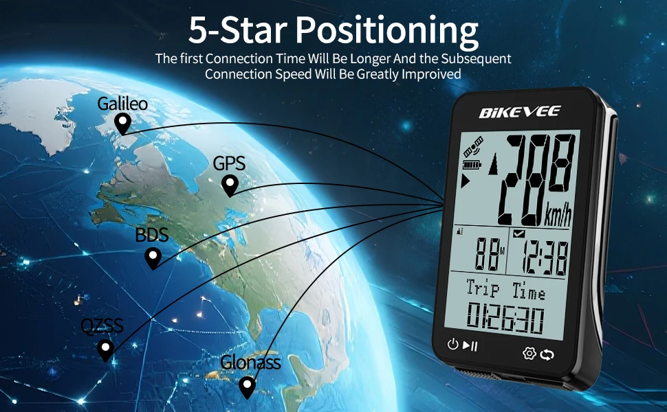 Велокомпьютер GPS BKV-310 IPX7 LCD-2.4