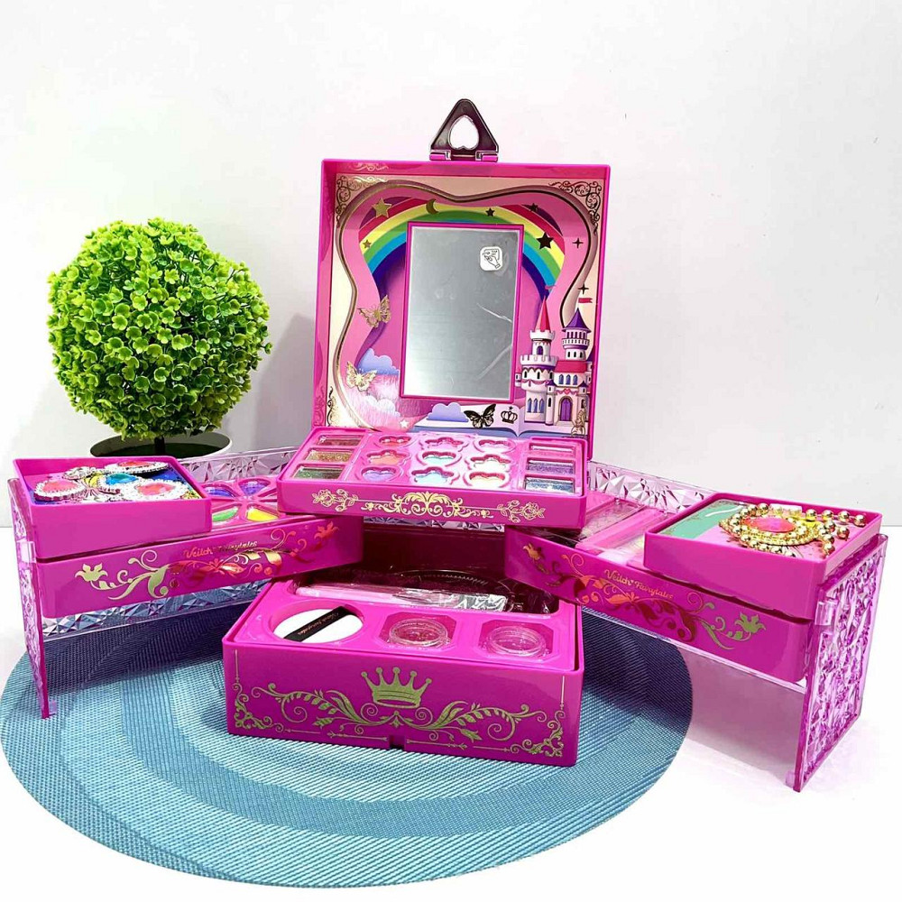 Косметика дитяча скринька тіні помада манікюрний набір лаки прикраси в валізі Рожева (SR24021-3) Чернігів - фото 1