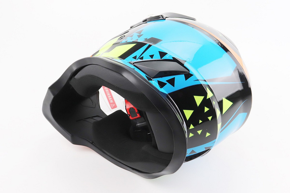 Шолом кросовий/ендуро/АТV зі склом BLD-819-7 L (59-60см), ЧОРНИЙ/ЖОВТО-СИНІЙ Киев - изображение 2