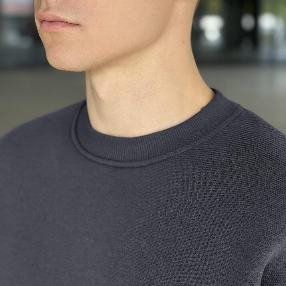 Світшот чоловічий зимовий однотонний сірий Pobedov Apex Київ - фото 5