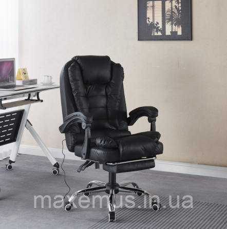 Офисное компьютерное кресло Bonro B 6 0 7 1 с массажем и подставкой для ног кресло эргономичное черное Мостиська