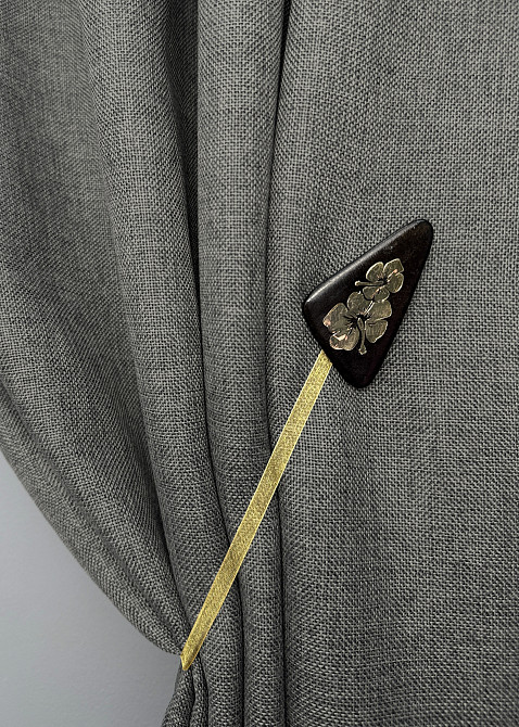 Магниты для штор и гардин Карпаты набор 2 шт Черный с золотистым (81-257) Киев - изображение 5