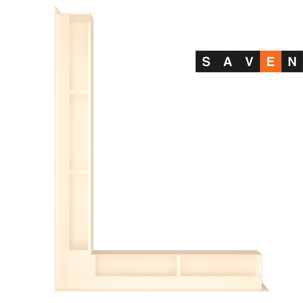 Вентиляційна решітка для каміна кутова ліва SAVEN Loft Angle 90х600х800 кремова Львів - фото 2