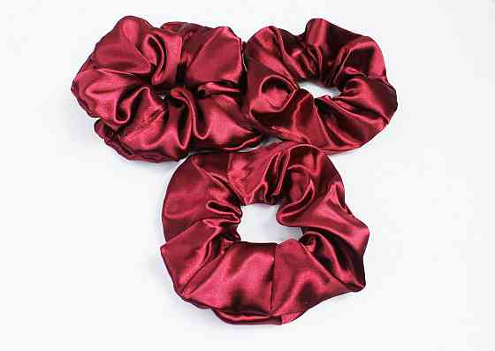 Набір резинок для волосся атласний Бордовий Харків