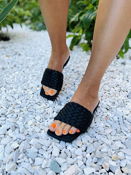 Seastar Модні шльопанці жіночі зі штучної шкіри чорні на низькому ходу SEASTAR T375P р. 36-41 Коломия - фото 7