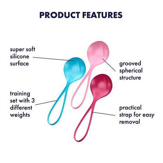 Набор одинарных вагинальных шариков Satisfyer Strengthening Balls разноцветные Sex Aura Киев