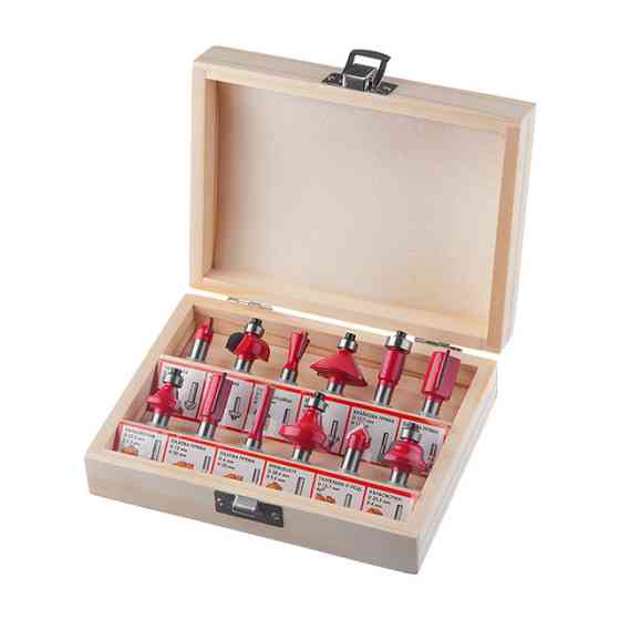 Набір фрез кінцевих по деревині, 12 шт. INTERTOOL HT-0071 Киев