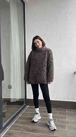 Женский теплый и стильный худой мех тедди Шоколад Одесса