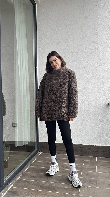 Женский теплый и стильный худой мех тедди Шоколад Одесса - изображение 3