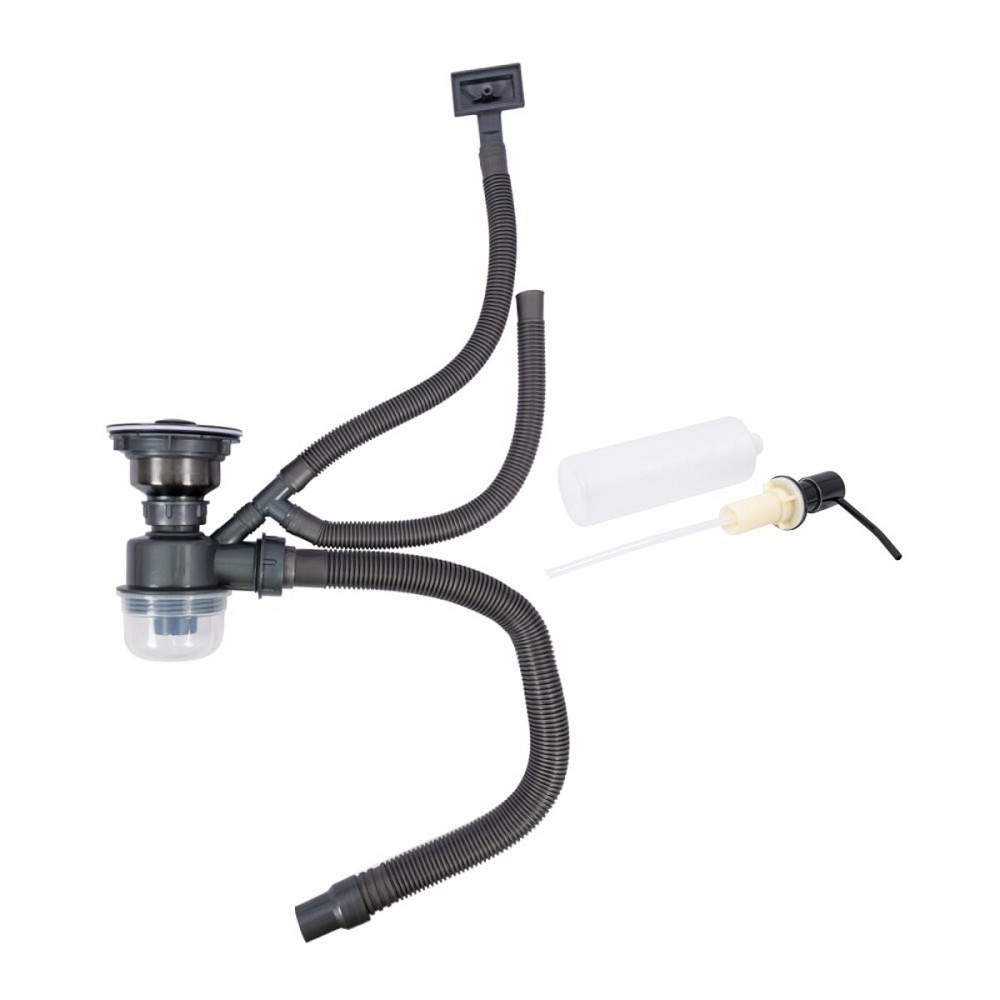 VALESO Кухонна мийка 50*50 PVD чорна VALESO Handmade з підставкою для ножів (сифон круглий, 3,0 Київ - фото 6