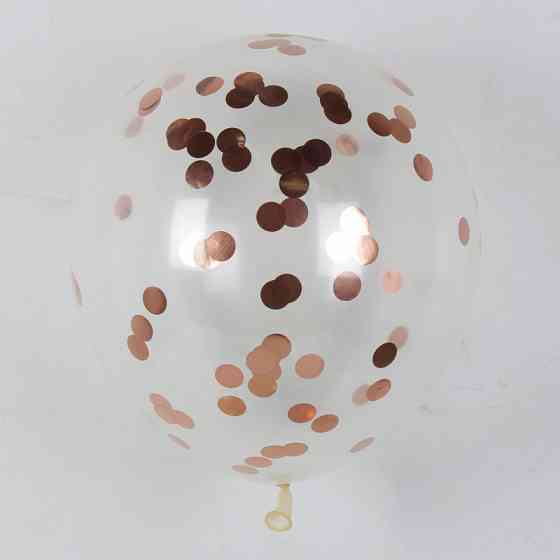 Кульки з конфетті 5 штук 10 дюймів рожеве золото Київ