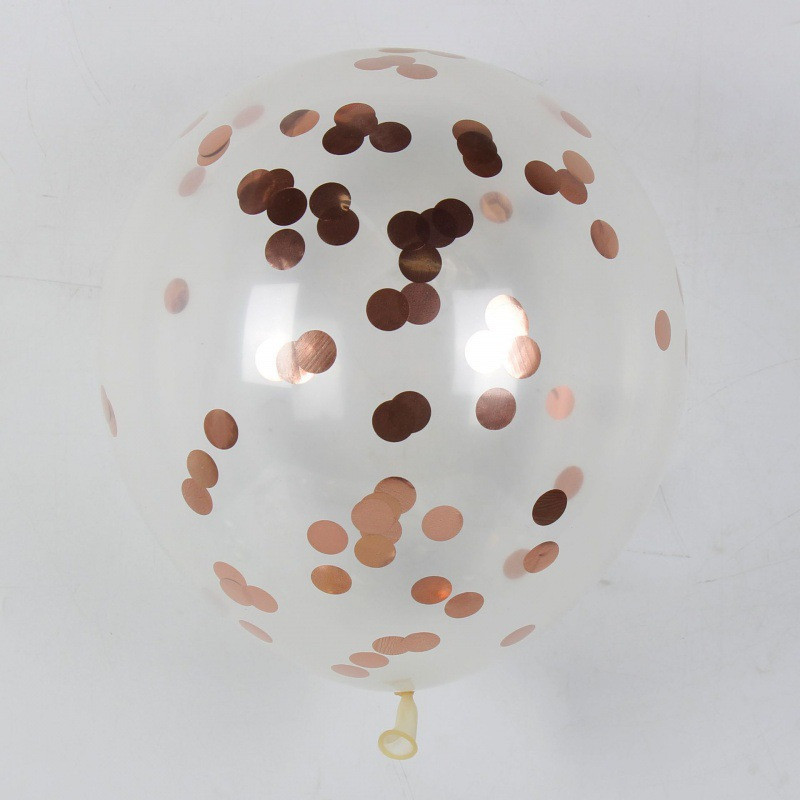 Кульки з конфетті 5 штук 10 дюймів рожеве золото Київ - фото 5