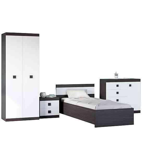 Спальня Детская Эверест Соната Комплект 7 (модульная - 4 элемента) венге темный + белый (DTM-2590) Львов