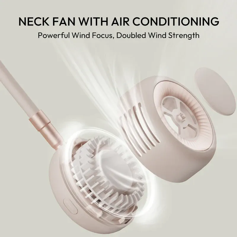 Вентилятор на шию Xiaomi Sothing Daisy Neck Hung Fan (DSHJ-S-2115) Бежевий Чернівці - фото 4