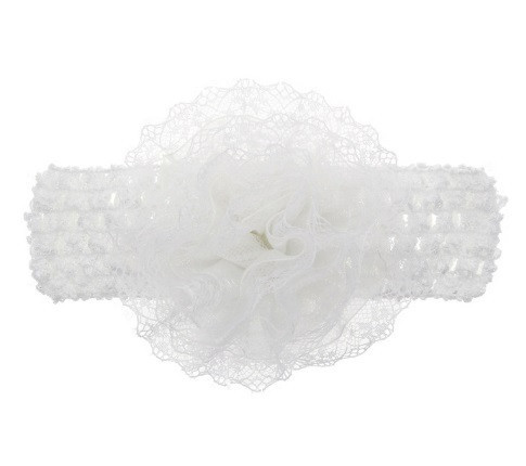 Детская повязка с цветком на голову универсальный белый Киев - изображение 2