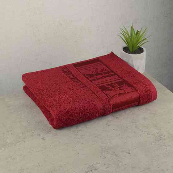 Бавовняний рушник для обличчя GM Textile 50х90см BambooN 450г/м2 (Червоний) Суми