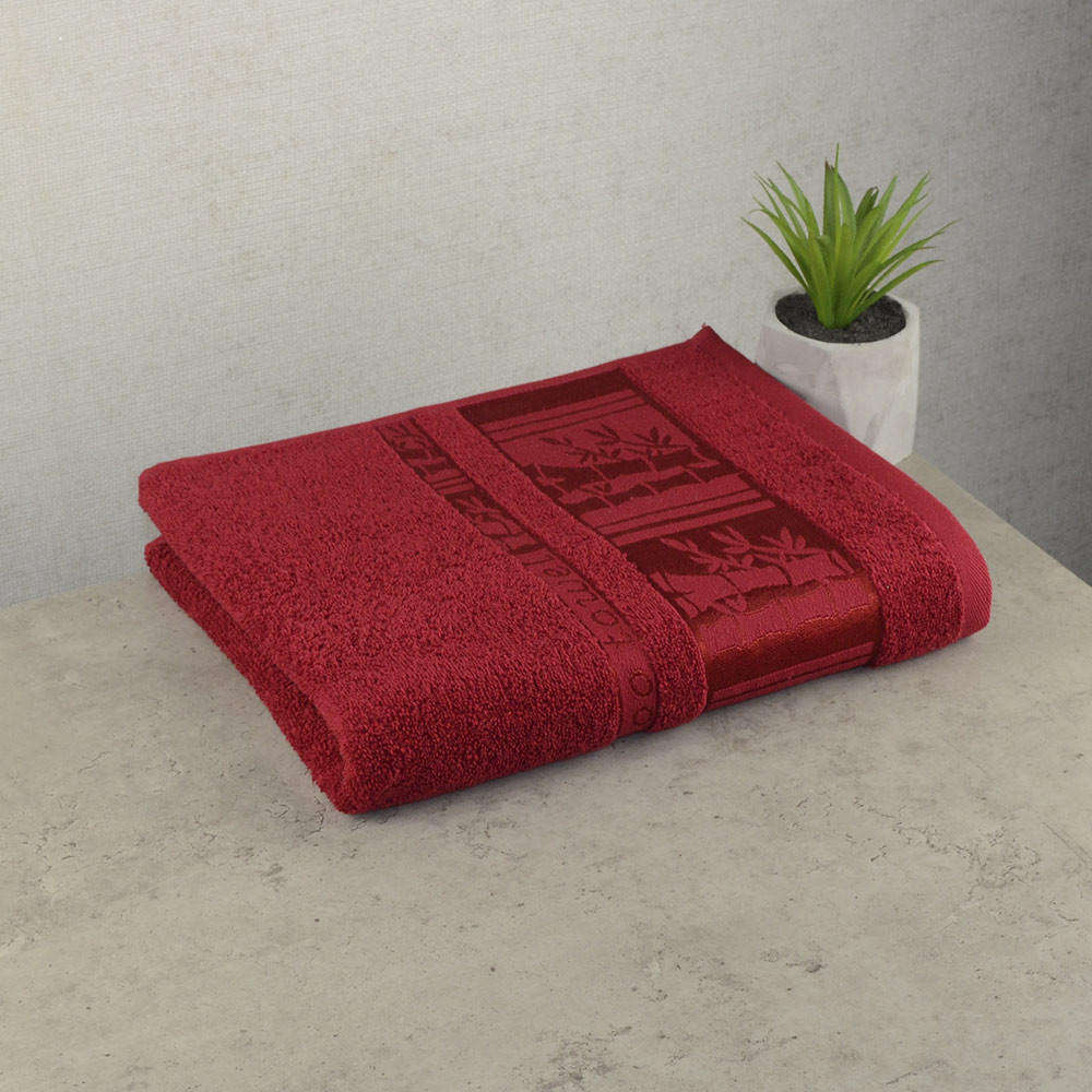 Бавовняний рушник для обличчя GM Textile 50х90см BambooN 450г/м2 (Червоний) Суми - фото 1