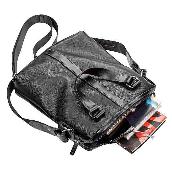 Сумка чоловіча SHVIGEL 11114 шкіряна Чорна Київ