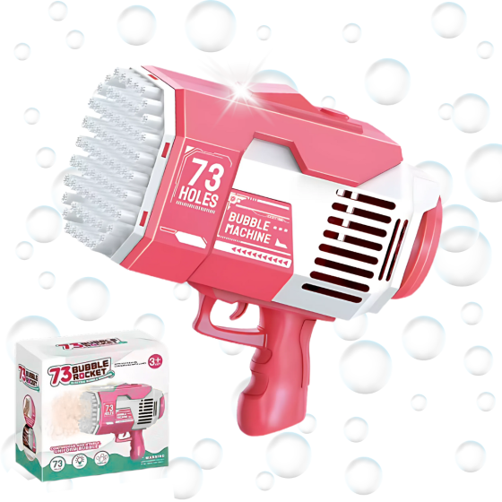 Пистолет для мыльных пузырей на аккумуляторе, генератор мыльных пузырей, мыльные пузыри для детей, розовый Каменец-Подольский
