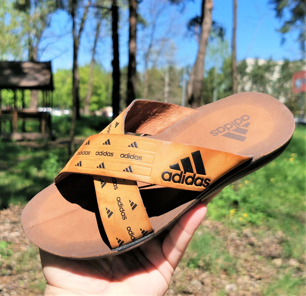 Мужские Шлёпанцы Тапочки Adidas Сланцы Рыжие Адидас ( размеры: 40,41,42,43,44,45) Днепр - изображение 2