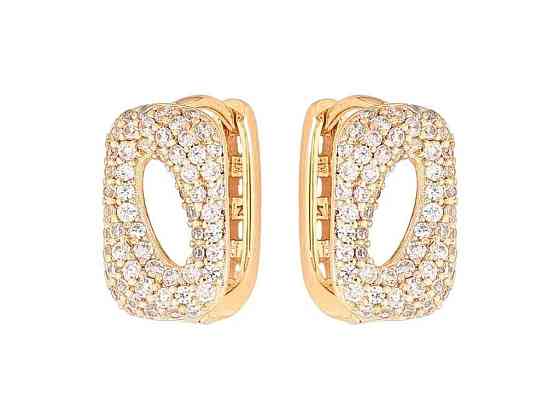Серьги кольца Позолота 18K Инкрустация кристаллами арт.307691 ТМ XUPING Киев