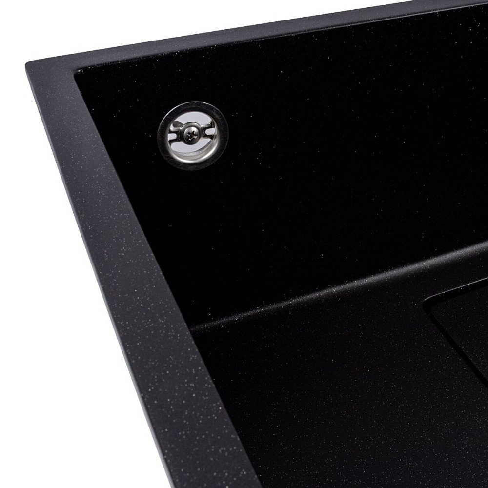 VALESO Кухонна гранітна мийка 5444 AMELI VALESO чорний металік, під стільницю Коломия - фото 5