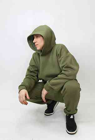 Мужской спортивный теплый костюм на флисе Хаки 46 Харьков