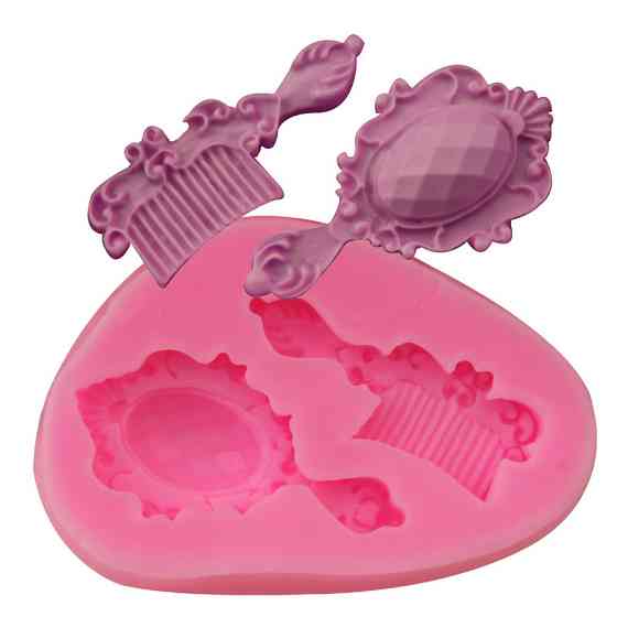 Силиконовый молд Расческа и Зеркало 65 на 43 мм розовый Киев