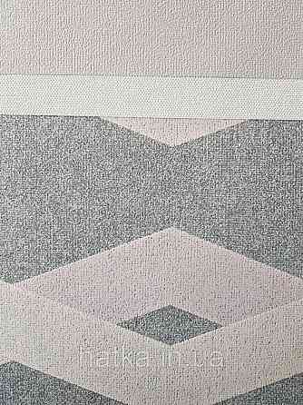 Шпалери вінілові на флізелін Marburg 82155 Giulia геометрія смуги зигзаг бежеві, сірі рожеві на сірому Київ