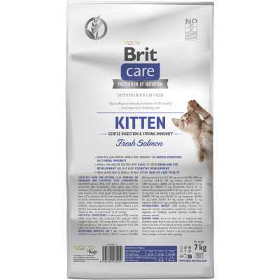 Сухой корм для кошек Brit Care Cat GF Kitten Gentle Digestion Strong Immunity с лососем 7 кг (8595602565054) Винница - изображение 2