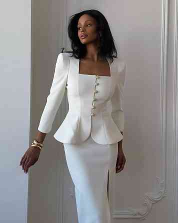 Женский стильный привлекательный костюм двойника Молочный, 46/48 Одесса