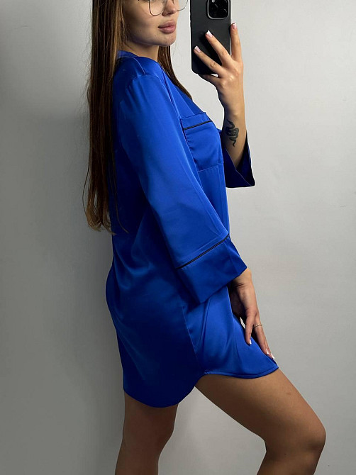 Женская ночная рубашка удлиненная шелковая S Электрик Харьков - изображение 3