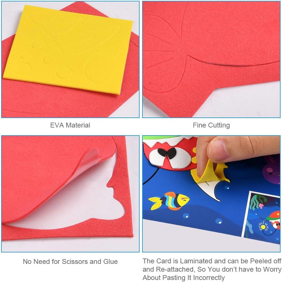 Подарунковий набір для рукоділля 3D наклейки з піни EVA, гра-головоломка з малюнком тварин + фломастери, подарунок для дітей Київ - фото 6