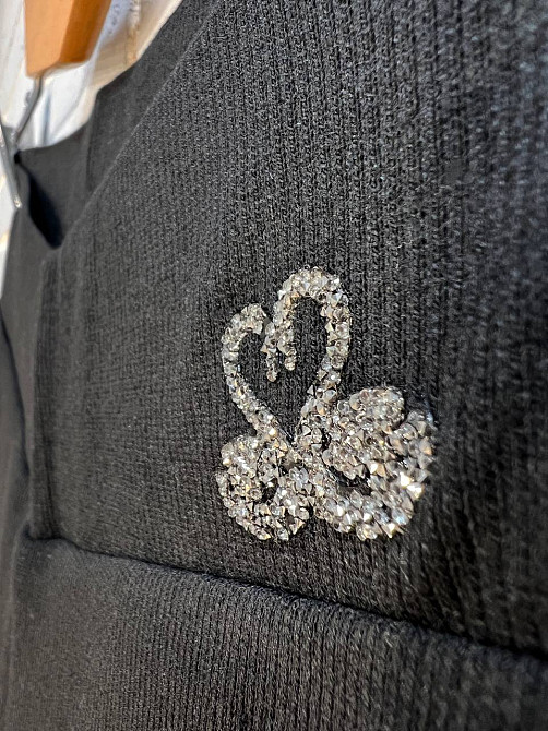 Лосини жіночі Clover 2937 рубчик широкий пояс камінчики утеплені на хутрі чорні, чорний, 3XL Київ - фото 12