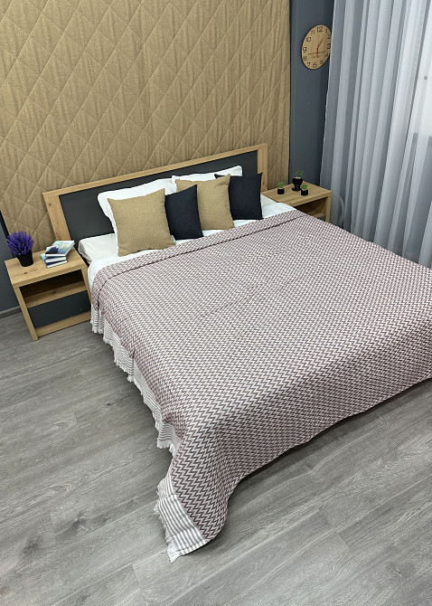 Покривало Dakota Fringe ЄВРО 200х230 см колір какао з білим (85-195) Київ - фото 5