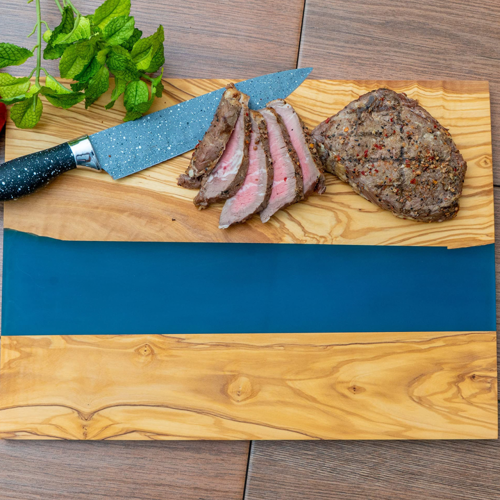 Разделочная доска для кухни из бамбука, доска на кухню для разделки с узором морской волны бамбуковая 40 х 30 см Каменец-Подольский - изображение 2