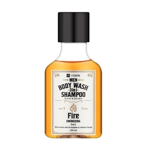 Гель для душу 3в1 Палаючий Віскі Body Wash and Hair and Beard Shampoo Whisky Fire HiSkin 100 мл Київ - фото 1