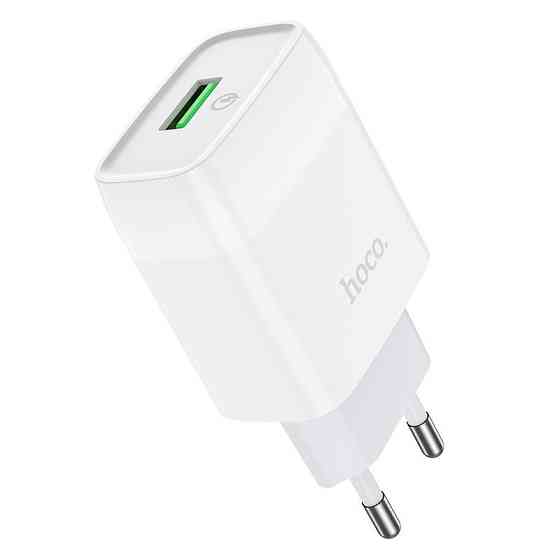 Мережевий зарядний пристрій HOCO C72Q Glorious single port QC3.0 charger, колір білий 6931474732514 Одеса