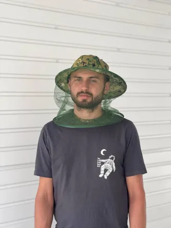 Шляпа антимоскитная камуфляж для охоты рыбалки садоводства / Панама с сеткой для защиты от мошек комаров Коломия