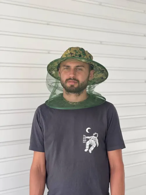 Шляпа антимоскитная камуфляж для охоты рыбалки садоводства / Панама с сеткой для защиты от мошек комаров Коломия - фото 2