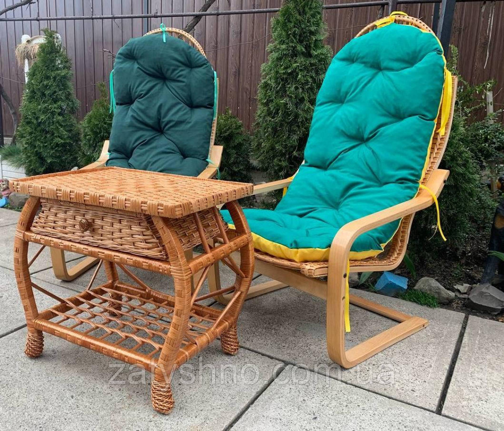 Мебель плетеная с синими накидками Киев - изображение 3