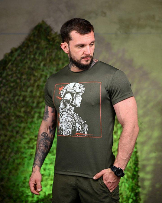 Тактическая потоотводящая футболка Girl oliva ПП7701 Одесса - изображение 6