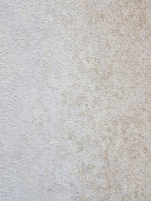 Шпалери вінілові на флізеліні Grandeco Anastasia метрові смуги розмиті під штукатурку пісочні білі срібло Київ - фото 2